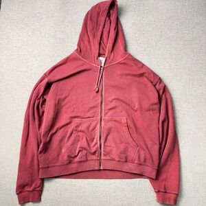 BDG Urban Outfitters Mens XL Faded Red Full Zip Hoodie Sweatshirt Oversized